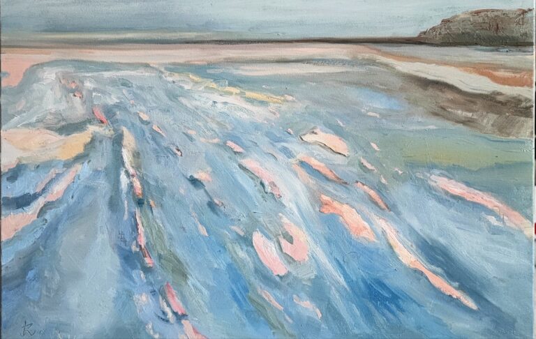 Rūtos Levulienės paveikslas Žiemos vakaras prie jūros